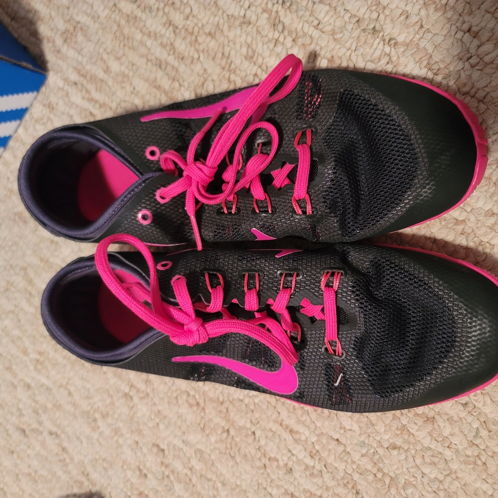 Women's Black and Pink Athletic Nike Running Shoes